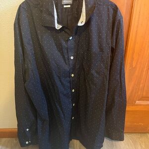 Van Heusen Navy Shirt with White Dots